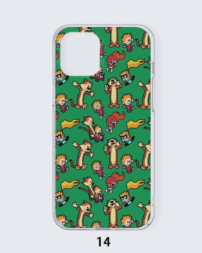 Calvin and Hobbes Pattern iPhone 15, 14, or 13 Series Case (TPU)
