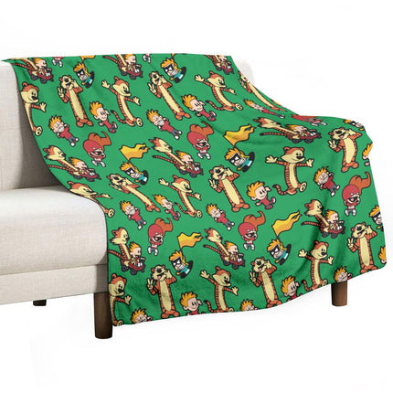Calvin and Hobbes Single-Side Printing Flannel Blanket