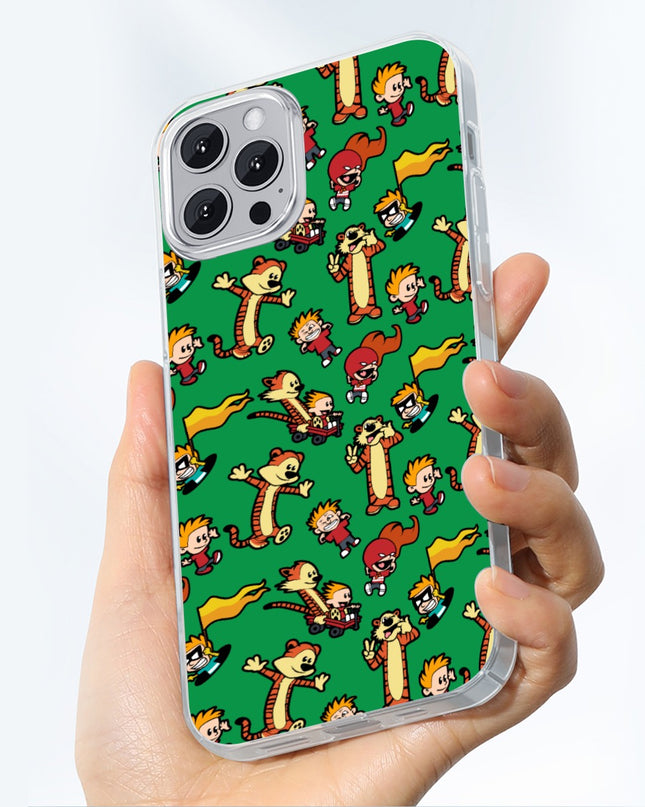 Calvin and Hobbes Pattern iPhone 15, 14, or 13 Series Case (TPU)
