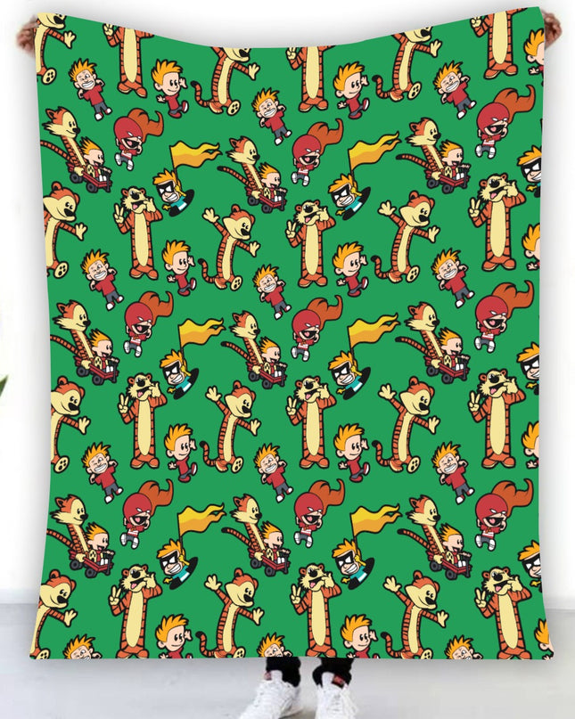 Calvin and Hobbes Single-Side Printing Flannel Blanket