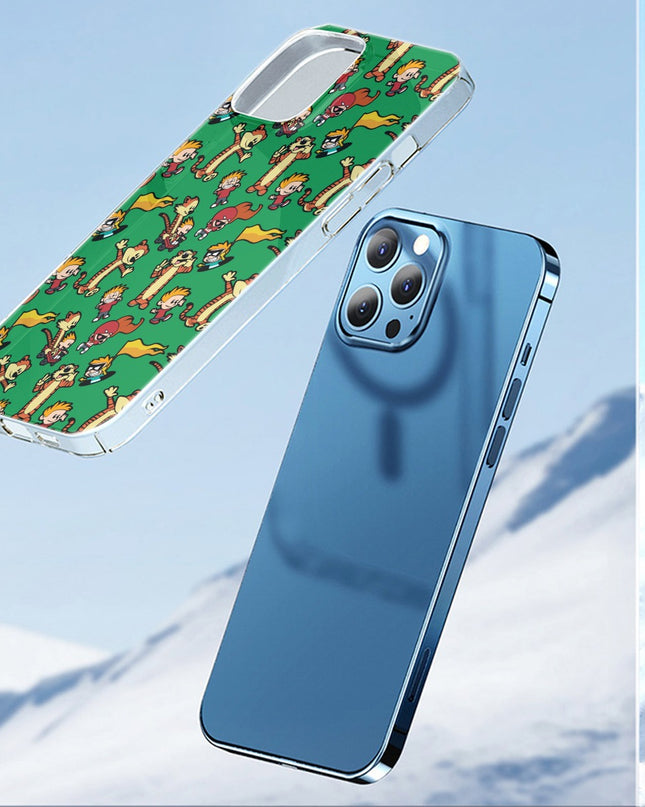 Calvin and Hobbes Pattern iPhone 15, 14, or 13 Series Case (TPU)