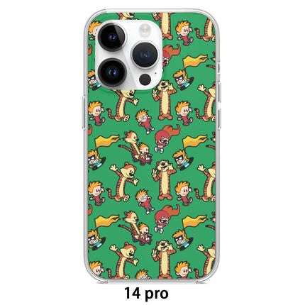Calvin and Hobbes Pattern iPhone 15, 14, or 13 Series Case (TPU)