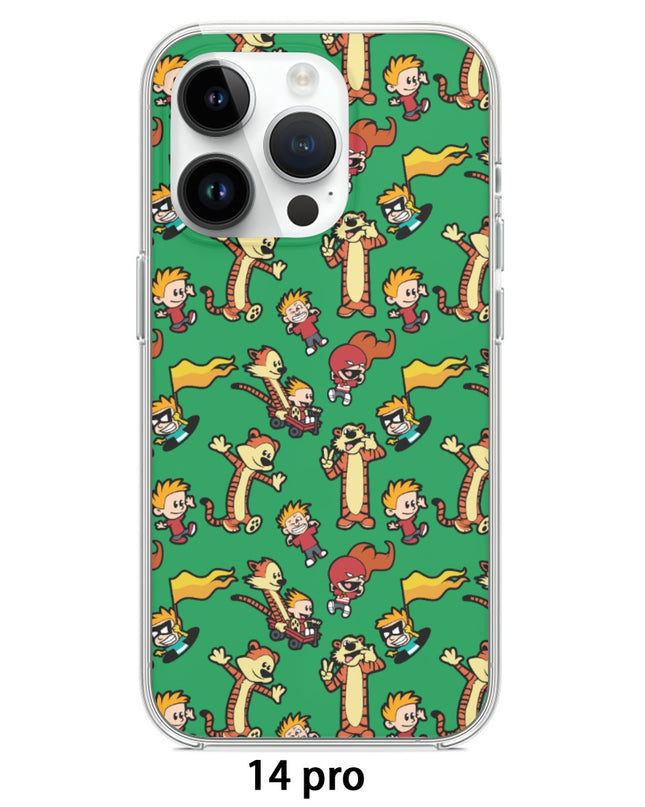 Calvin and Hobbes Pattern iPhone 15, 14, or 13 Series Case (TPU)