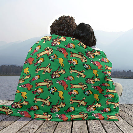 Calvin and Hobbes Single-Side Printing Flannel Blanket